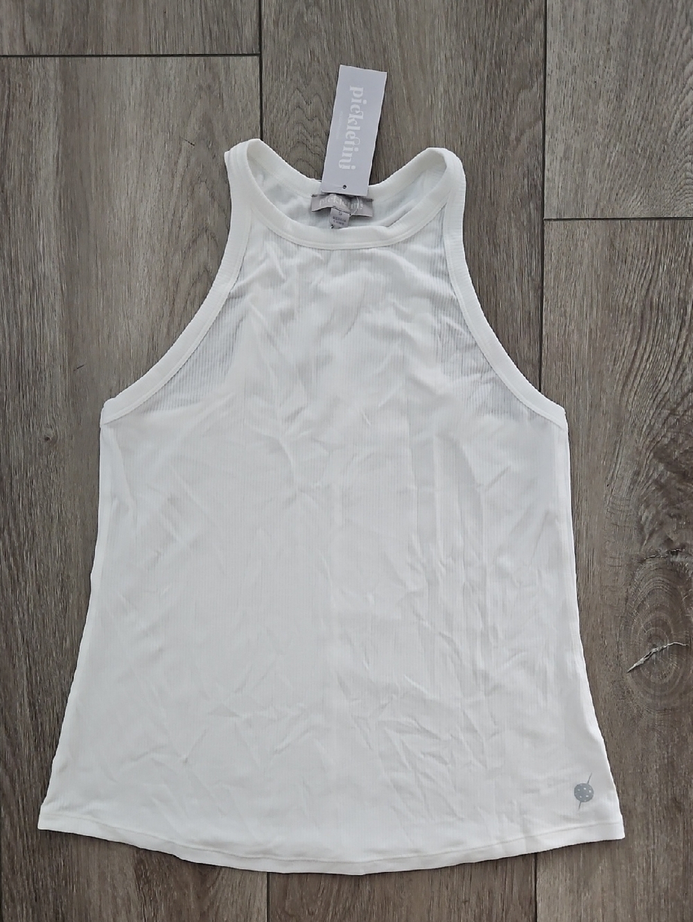 White Ribbed Halter Tank
